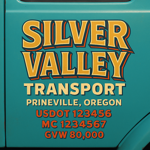 Custom Truck Door Lettering Decal Sticker Signs for US DOT Compliance | Custom USDOT Signs For Compliance | Add Your DOT, MC, GVW, CA, KYU, VIN Or Any Regulation Numbers You Need (Set of 2)