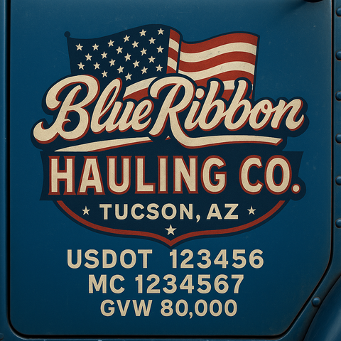 Custom Truck Door Lettering Decal Sticker Signs for US DOT Compliance | Custom USDOT Signs For Compliance | Add Your DOT, MC, GVW, CA, KYU, VIN Or Any Regulation Numbers You Need (Set of 2)