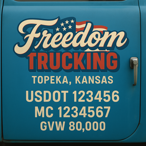 Custom Truck Door Lettering Decal Sticker Signs for US DOT Compliance | Custom USDOT Signs For Compliance | Add Your DOT, MC, GVW, CA, KYU, VIN Or Any Regulation Numbers You Need (Set of 2)