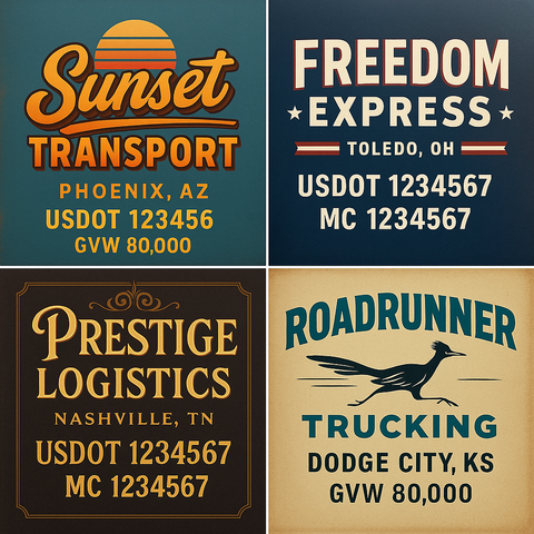 Custom Truck Door Lettering Decal Sticker Signs for US DOT Compliance | Custom USDOT Signs For Compliance | Add Your DOT, MC, GVW, CA, KYU, VIN Or Any Regulation Numbers You Need (Set of 2)