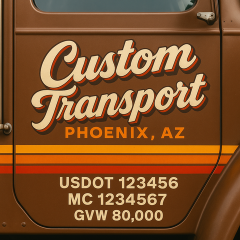 Custom Truck Door Lettering Decal Sticker Signs for US DOT Compliance | Custom USDOT Signs For Compliance | Add Your DOT, MC, GVW, CA, KYU, VIN Or Any Regulation Numbers You Need (Set of 2)