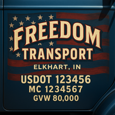 Custom Truck Door Lettering Decal Sticker Signs for US DOT Compliance | Custom USDOT Signs For Compliance | Add Your DOT, MC, GVW, CA, KYU, VIN Or Any Regulation Numbers You Need (Set of 2)