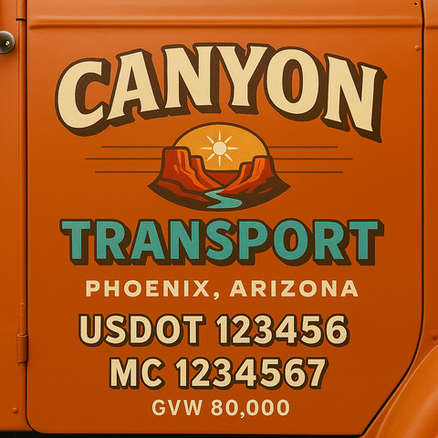 Custom Truck Door Lettering Decal Sticker Signs for US DOT Compliance | Custom USDOT Signs For Compliance | Add Your DOT, MC, GVW, CA, KYU, VIN Or Any Regulation Numbers You Need (Set of 2)