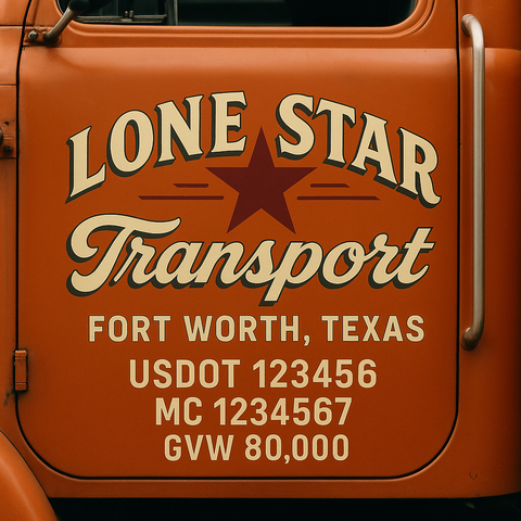 Custom Truck Door Lettering Decal Sticker Signs for US DOT Compliance | Custom USDOT Signs For Compliance | Add Your DOT, MC, GVW, CA, KYU, VIN Or Any Regulation Numbers You Need (Set of 2)