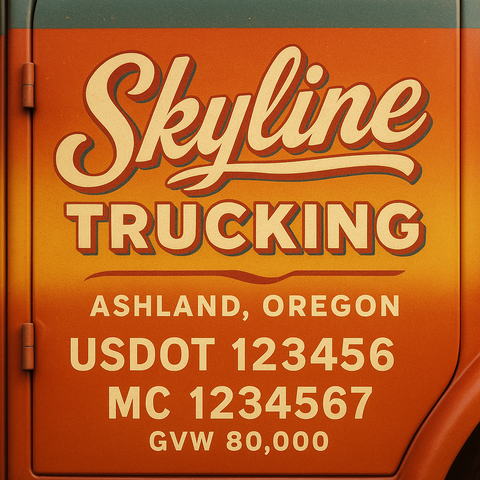 Custom Truck Door Lettering Decal Sticker Signs for US DOT Compliance | Custom USDOT Signs For Compliance | Add Your DOT, MC, GVW, CA, KYU, VIN Or Any Regulation Numbers You Need (Set of 2)