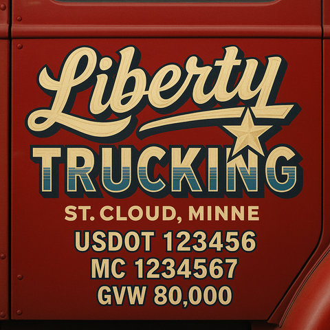 Custom Truck Door Lettering Decal Sticker Signs for US DOT Compliance | Custom USDOT Signs For Compliance | Add Your DOT, MC, GVW, CA, KYU, VIN Or Any Regulation Numbers You Need (Set of 2)