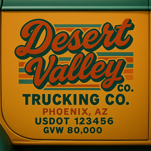 Custom Truck Door Lettering Decal Sticker Signs for US DOT Compliance | Custom USDOT Signs For Compliance | Add Your DOT, MC, GVW, CA, KYU, VIN Or Any Regulation Numbers You Need (Set of 2)