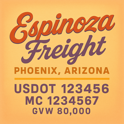 Custom Truck Door Lettering Decal Sticker Signs for US DOT Compliance | Custom USDOT Signs For Compliance | Add Your DOT, MC, GVW, CA, KYU, VIN Or Any Regulation Numbers You Need (Set of 2)