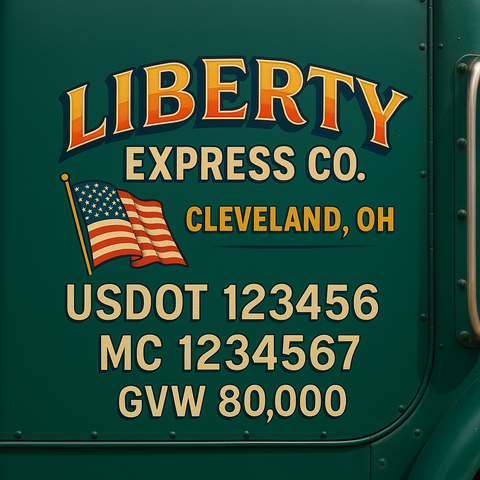 Custom Truck Door Lettering Decal Sticker Signs for US DOT Compliance | Custom USDOT Signs For Compliance | Add Your DOT, MC, GVW, CA, KYU, VIN Or Any Regulation Numbers You Need (Set of 2)