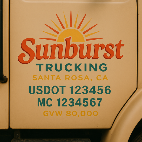 Custom Truck Door Lettering Decal Sticker Signs for US DOT Compliance | Custom USDOT Signs For Compliance | Add Your DOT, MC, GVW, CA, KYU, VIN Or Any Regulation Numbers You Need (Set of 2)