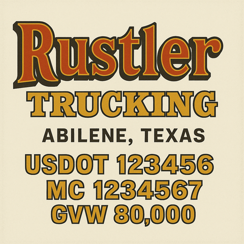 Custom Truck Door Lettering Decal Sticker Signs for US DOT Compliance | Custom USDOT Signs For Compliance | Add Your DOT, MC, GVW, CA, KYU, VIN Or Any Regulation Numbers You Need (Set of 2)