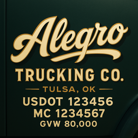 Custom Truck Door Lettering Decal Sticker Signs for US DOT Compliance | Custom USDOT Signs For Compliance | Add Your DOT, MC, GVW, CA, KYU, VIN Or Any Regulation Numbers You Need (Set of 2)