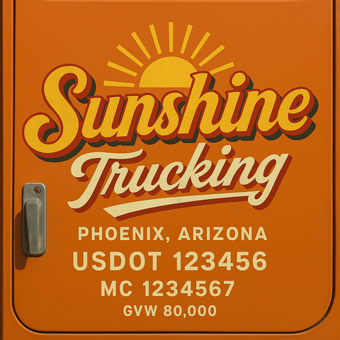 Custom Truck Door Lettering Decal Sticker Signs for US DOT Compliance | Custom USDOT Signs For Compliance | Add Your DOT, MC, GVW, CA, KYU, VIN Or Any Regulation Numbers You Need (Set of 2)