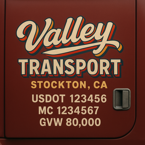 Custom Truck Door Lettering Decal Sticker Signs for US DOT Compliance | Custom USDOT Signs For Compliance | Add Your DOT, MC, GVW, CA, KYU, VIN Or Any Regulation Numbers You Need (Set of 2)
