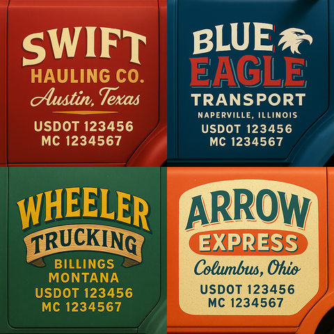 Custom Truck Door Lettering Decal Sticker Signs for US DOT Compliance | Custom USDOT Signs For Compliance | Add Your DOT, MC, GVW, CA, KYU, VIN Or Any Regulation Numbers You Need (Set of 2)