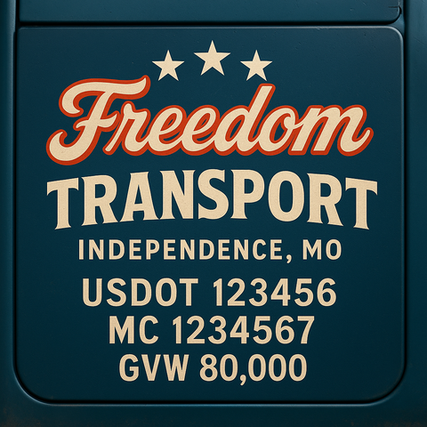 Custom Truck Door Lettering Decal Sticker Signs for US DOT Compliance | Custom USDOT Signs For Compliance | Add Your DOT, MC, GVW, CA, KYU, VIN Or Any Regulation Numbers You Need (Set of 2)