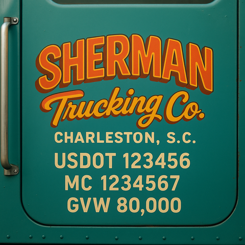 Custom Truck Door Lettering Decal Sticker Signs for US DOT Compliance | Custom USDOT Signs For Compliance | Add Your DOT, MC, GVW, CA, KYU, VIN Or Any Regulation Numbers You Need (Set of 2)