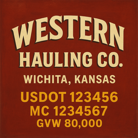 Custom Truck Door Lettering Decal Sticker Signs for US DOT Compliance | Custom USDOT Signs For Compliance | Add Your DOT, MC, GVW, CA, KYU, VIN Or Any Regulation Numbers You Need (Set of 2)