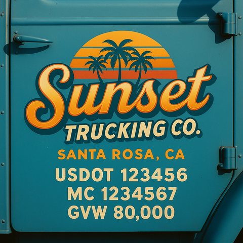 Custom Truck Door Lettering Decal Sticker Signs for US DOT Compliance | Custom USDOT Signs For Compliance | Add Your DOT, MC, GVW, CA, KYU, VIN Or Any Regulation Numbers You Need (Set of 2)