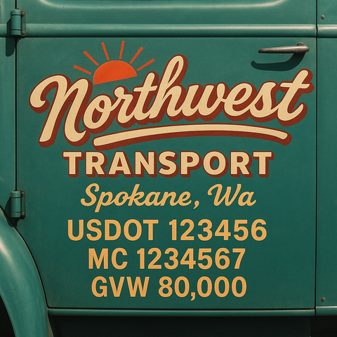 Custom Truck Door Lettering Decal Sticker Signs for US DOT Compliance | Custom USDOT Signs For Compliance | Add Your DOT, MC, GVW, CA, KYU, VIN Or Any Regulation Numbers You Need (Set of 2)