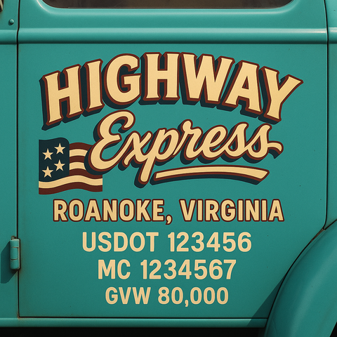 Custom Truck Door Lettering Decal Sticker Signs for US DOT Compliance | Custom USDOT Signs For Compliance | Add Your DOT, MC, GVW, CA, KYU, VIN Or Any Regulation Numbers You Need (Set of 2)