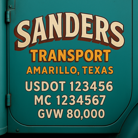Custom Truck Door Lettering Decal Sticker Signs for US DOT Compliance | Custom USDOT Signs For Compliance | Add Your DOT, MC, GVW, CA, KYU, VIN Or Any Regulation Numbers You Need (Set of 2)