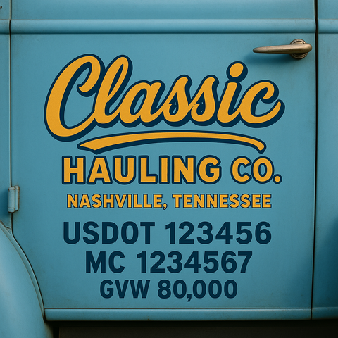 Custom Truck Door Lettering Decal Sticker Signs for US DOT Compliance | Custom USDOT Signs For Compliance | Add Your DOT, MC, GVW, CA, KYU, VIN Or Any Regulation Numbers You Need (Set of 2)