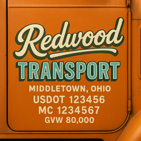 Custom Truck Door Lettering Decal Sticker Signs for US DOT Compliance | Custom USDOT Signs For Compliance | Add Your DOT, MC, GVW, CA, KYU, VIN Or Any Regulation Numbers You Need (Set of 2)