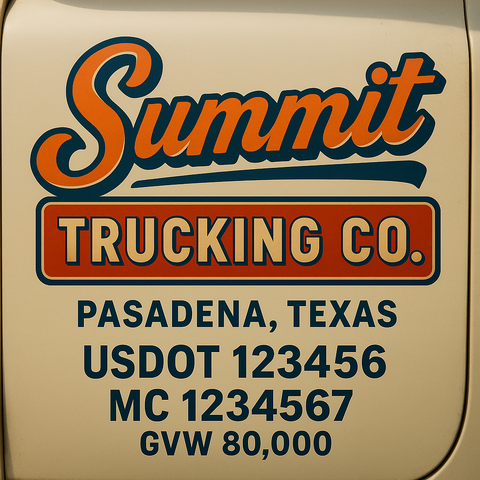 Custom Truck Door Lettering Decal Sticker Signs for US DOT Compliance | Custom USDOT Signs For Compliance | Add Your DOT, MC, GVW, CA, KYU, VIN Or Any Regulation Numbers You Need (Set of 2)