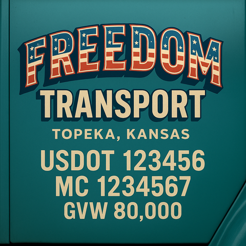 Custom Truck Door Lettering Decal Sticker Signs for US DOT Compliance | Custom USDOT Signs For Compliance | Add Your DOT, MC, GVW, CA, KYU, VIN Or Any Regulation Numbers You Need (Set of 2)
