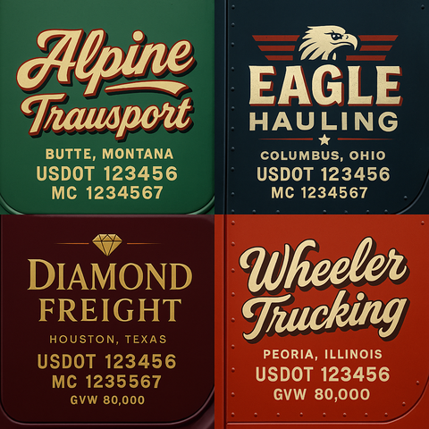 Custom Truck Door Lettering Decal Sticker Signs for US DOT Compliance | Custom USDOT Signs For Compliance | Add Your DOT, MC, GVW, CA, KYU, VIN Or Any Regulation Numbers You Need (Set of 2)