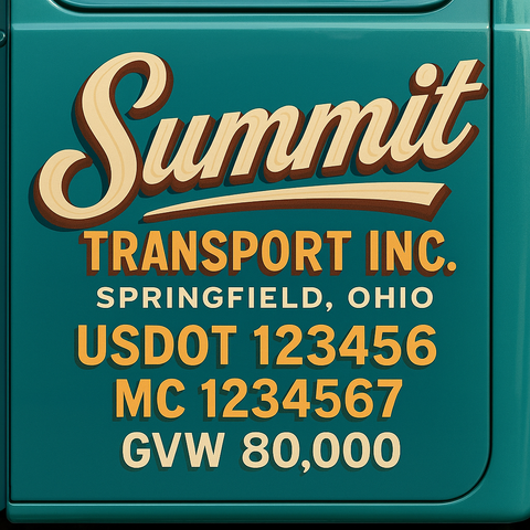 Custom Truck Door Lettering Decal Sticker Signs for US DOT Compliance | Custom USDOT Signs For Compliance | Add Your DOT, MC, GVW, CA, KYU, VIN Or Any Regulation Numbers You Need (Set of 2)
