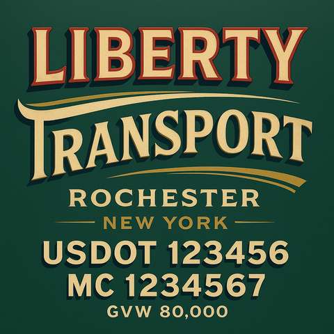 Custom Truck Door Lettering Decal Sticker Signs for US DOT Compliance | Custom USDOT Signs For Compliance | Add Your DOT, MC, GVW, CA, KYU, VIN Or Any Regulation Numbers You Need (Set of 2)