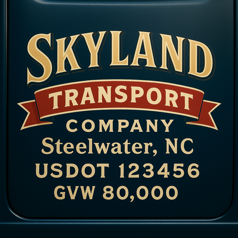 Custom Truck Door Lettering Decal Sticker Signs for US DOT Compliance | Custom USDOT Signs For Compliance | Add Your DOT, MC, GVW, CA, KYU, VIN Or Any Regulation Numbers You Need (Set of 2)