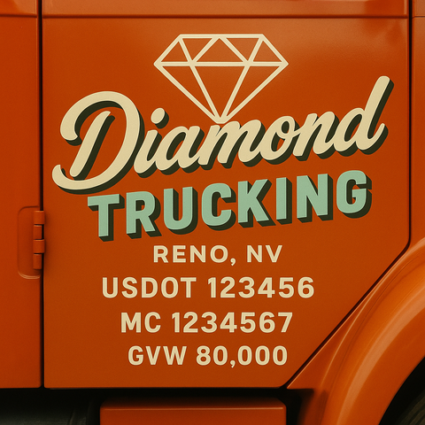 Custom Truck Door Lettering Decal Sticker Signs for US DOT Compliance | Custom USDOT Signs For Compliance | Add Your DOT, MC, GVW, CA, KYU, VIN Or Any Regulation Numbers You Need (Set of 2)