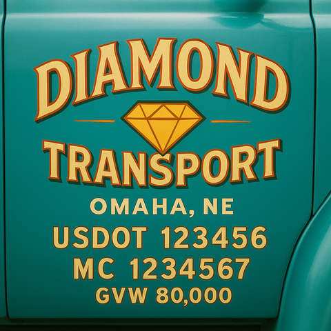 Custom Truck Door Lettering Decal Sticker Signs for US DOT Compliance | Custom USDOT Signs For Compliance | Add Your DOT, MC, GVW, CA, KYU, VIN Or Any Regulation Numbers You Need (Set of 2)