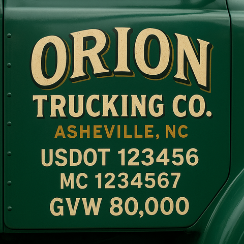 Custom Truck Door Lettering Decal Sticker Signs for US DOT Compliance | Custom USDOT Signs For Compliance | Add Your DOT, MC, GVW, CA, KYU, VIN Or Any Regulation Numbers You Need (Set of 2)