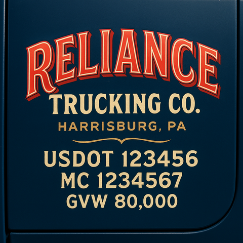 Custom Truck Door Lettering Decal Sticker Signs for US DOT Compliance | Custom USDOT Signs For Compliance | Add Your DOT, MC, GVW, CA, KYU, VIN Or Any Regulation Numbers You Need (Set of 2)