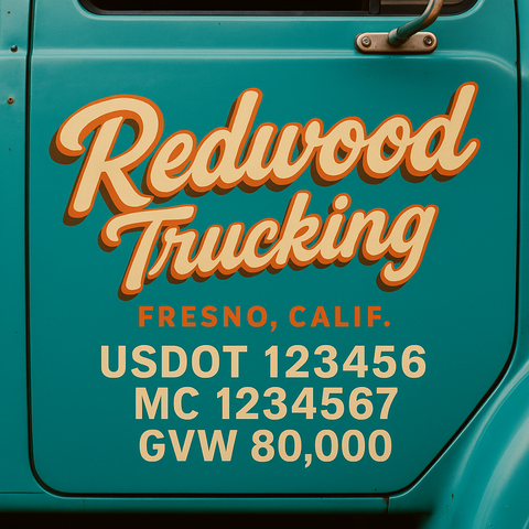 Custom Truck Door Lettering Decal Sticker Signs for US DOT Compliance | Custom USDOT Signs For Compliance | Add Your DOT, MC, GVW, CA, KYU, VIN Or Any Regulation Numbers You Need (Set of 2)