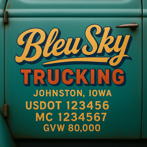 Custom Truck Door Lettering Decal Sticker Signs for US DOT Compliance | Custom USDOT Signs For Compliance | Add Your DOT, MC, GVW, CA, KYU, VIN Or Any Regulation Numbers You Need (Set of 2)