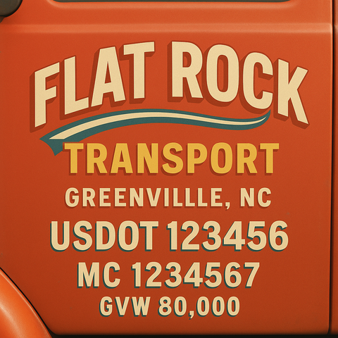 Custom Truck Door Lettering Decal Sticker Signs for US DOT Compliance | Custom USDOT Signs For Compliance | Add Your DOT, MC, GVW, CA, KYU, VIN Or Any Regulation Numbers You Need (Set of 2)