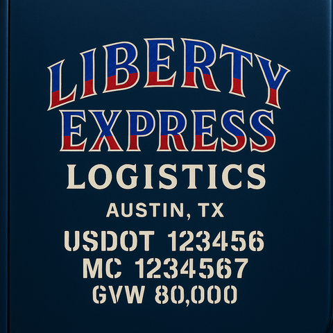 Custom Truck Door Lettering Decal Sticker Signs for US DOT Compliance | Custom USDOT Signs For Compliance | Add Your DOT, MC, GVW, CA, KYU, VIN Or Any Regulation Numbers You Need (Set of 2)