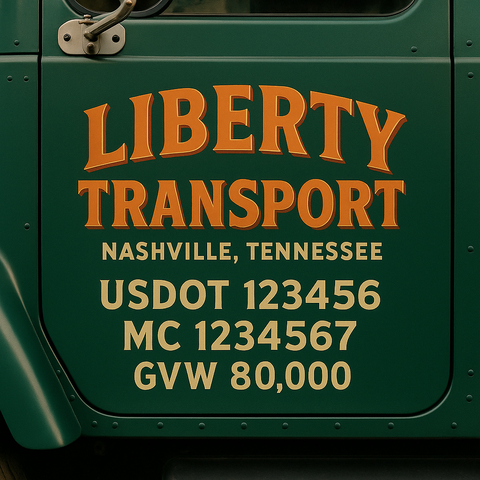 Custom Truck Door Lettering Decal Sticker Signs for US DOT Compliance | Custom USDOT Signs For Compliance | Add Your DOT, MC, GVW, CA, KYU, VIN Or Any Regulation Numbers You Need (Set of 2)