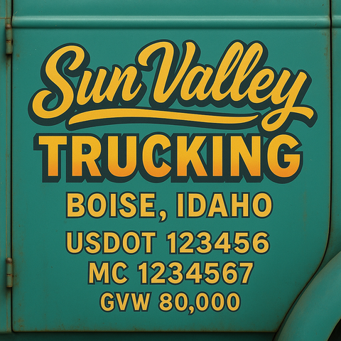 Custom Truck Door Lettering Decal Sticker Signs for US DOT Compliance | Custom USDOT Signs For Compliance | Add Your DOT, MC, GVW, CA, KYU, VIN Or Any Regulation Numbers You Need (Set of 2)