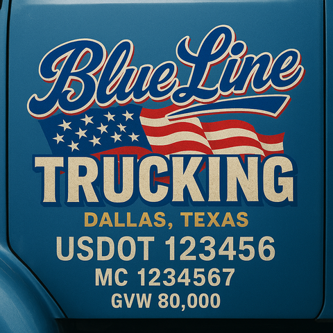 Custom Truck Door Lettering Decal Sticker Signs for US DOT Compliance | Custom USDOT Signs For Compliance | Add Your DOT, MC, GVW, CA, KYU, VIN Or Any Regulation Numbers You Need (Set of 2)