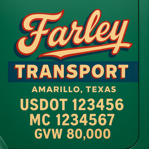 Custom Truck Door Lettering Decal Sticker Signs for US DOT Compliance | Custom USDOT Signs For Compliance | Add Your DOT, MC, GVW, CA, KYU, VIN Or Any Regulation Numbers You Need (Set of 2)