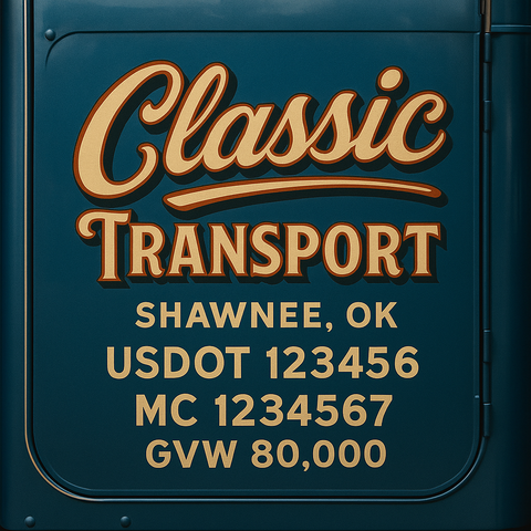 Custom Truck Door Lettering Decal Sticker Signs for US DOT Compliance | Custom USDOT Signs For Compliance | Add Your DOT, MC, GVW, CA, KYU, VIN Or Any Regulation Numbers You Need (Set of 2)