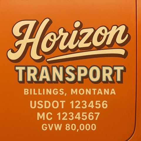 Custom Truck Door Lettering Decal Sticker Signs for US DOT Compliance | Custom USDOT Signs For Compliance | Add Your DOT, MC, GVW, CA, KYU, VIN Or Any Regulation Numbers You Need (Set of 2)