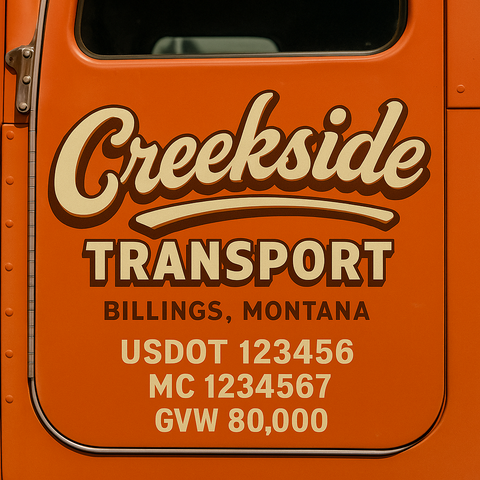 Custom Truck Door Lettering Decal Sticker Signs for US DOT Compliance | Custom USDOT Signs For Compliance | Add Your DOT, MC, GVW, CA, KYU, VIN Or Any Regulation Numbers You Need (Set of 2)