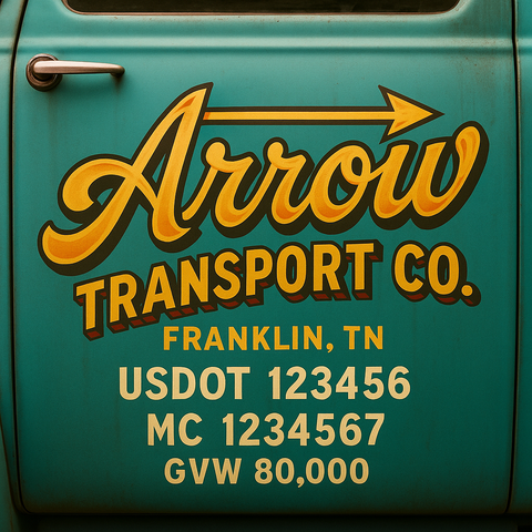 Custom Truck Door Lettering Decal Sticker Signs for US DOT Compliance | Custom USDOT Signs For Compliance | Add Your DOT, MC, GVW, CA, KYU, VIN Or Any Regulation Numbers You Need (Set of 2)